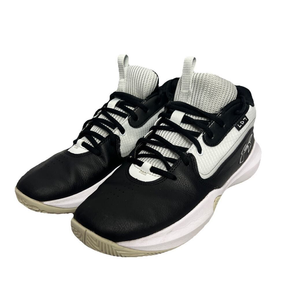 Under Armour Lockdown 7 Basketball Shoes Men's Size 11.5 Black White Sneakers